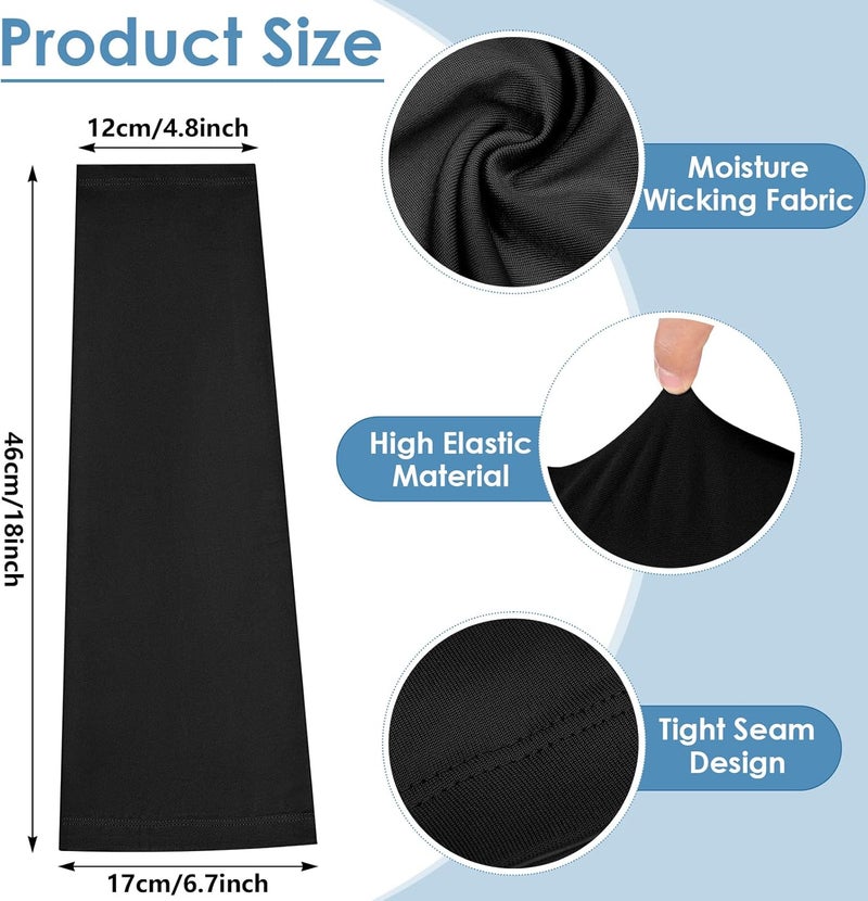 Chuarry 4 Pairs Plus Size Arm Sleeves for Women Men UV Sun Protection Cooling Ice Silk Arm Wraps for Flabby Arms - Image 2